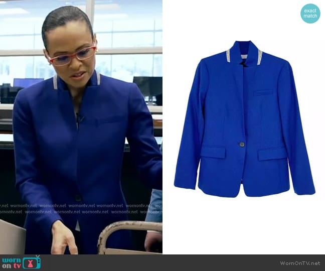 J. Crew Regent Blazer Jacket in Royal Blue worn by Linsey Davis on Good Morning America