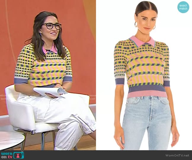 Diane von Furstenberg Jenny Sweater Top worn by Savannah Sellers on Today