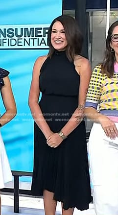 Joanie Demer's black pleated dress on Today