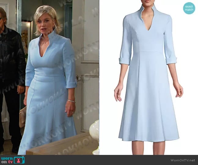 Black Halo Kensington Dress in Maliblue worn by Kayla Brady (Mary Beth Evans) on Days of our Lives