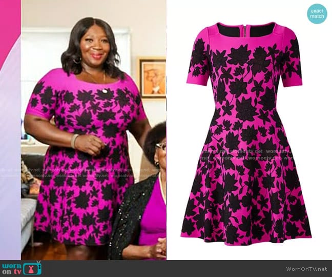 Milly Lace Jacquard Fit-&-Flare Dress worn by Bevy Smith on Today