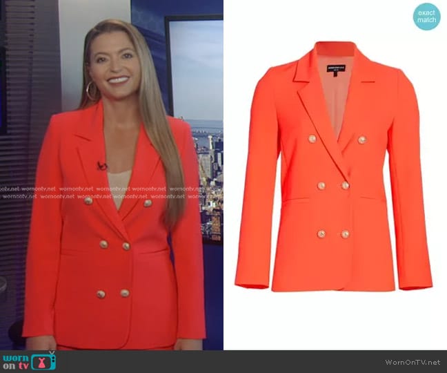 Generation Love Leighton Crepe Blazer in Papaya worn by Dani Beckstrom on Good Morning America