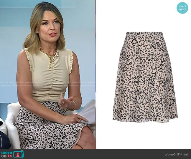 Altuzarra Leopard Print Skirt worn by Savannah Guthrie on Today