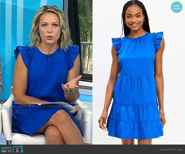 Loft Flutter Sleeve Tiered Swing Dress worn by Dylan Dreyer on Today