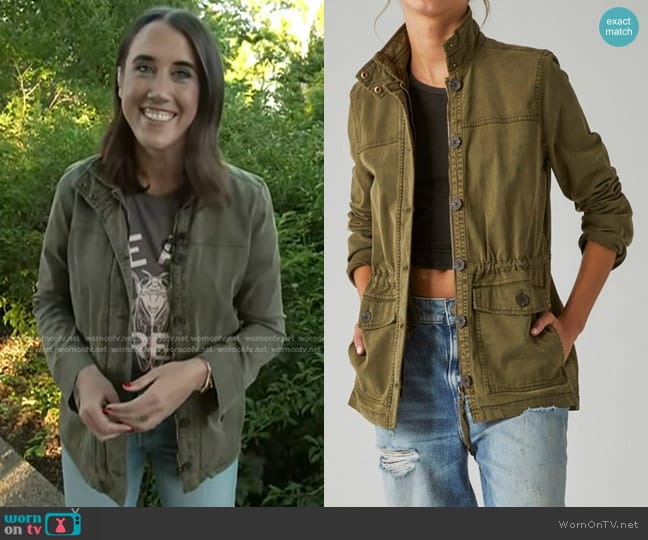 Lucky Brand Utility Jacket in Olive Night worn by Maggie Vespa on Today