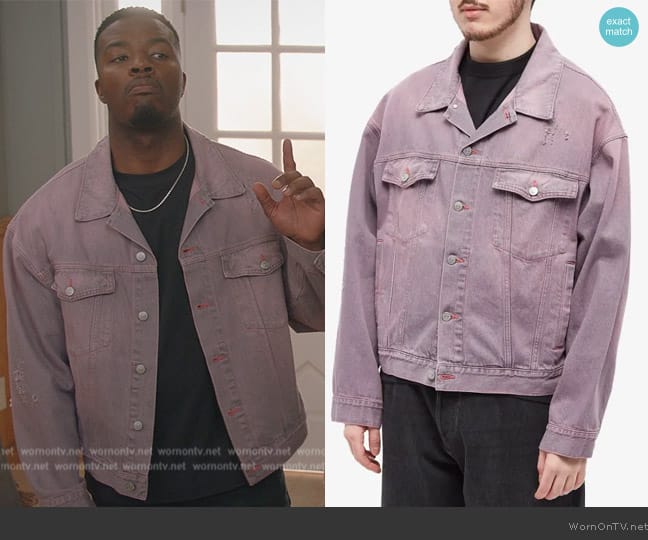 MM6 Maison Margiela Overdyed Denim Sports Jacket worn by Spencer James (Daniel Ezra) on All American