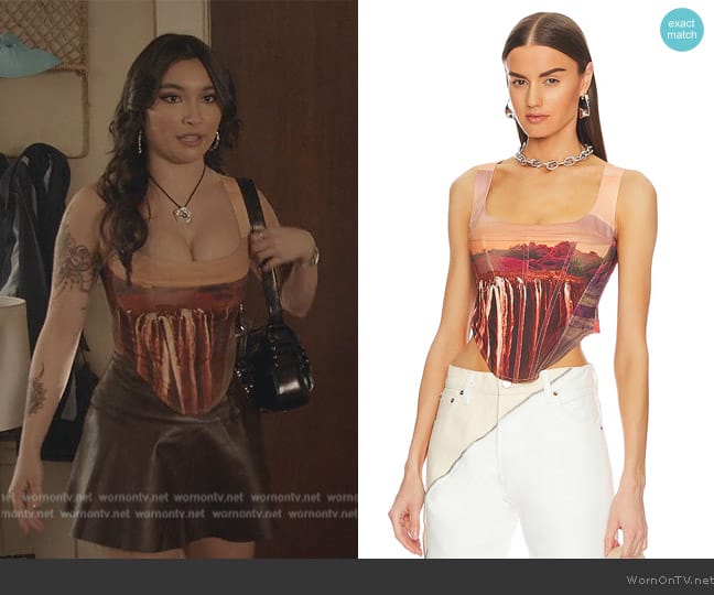 Miaou Campbell Corset worn by Jamie (Miya Horcher) on All American