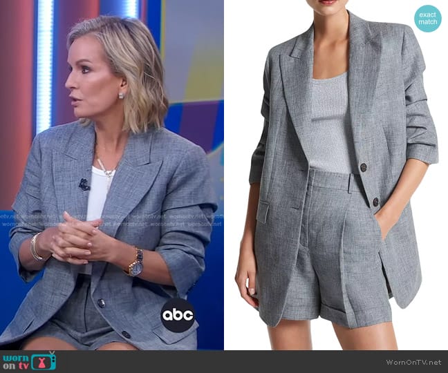 Michael Kors Collection Linen Crush Sleeve Blazer and Shorts worn by Dr. Jennifer Ashton on Good Morning America