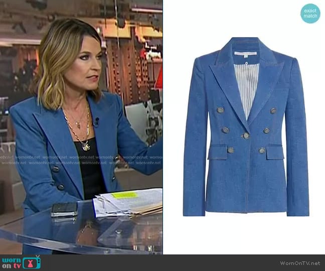 WornOnTV: Savannah’s blue blazer and black midi dress on Today ...