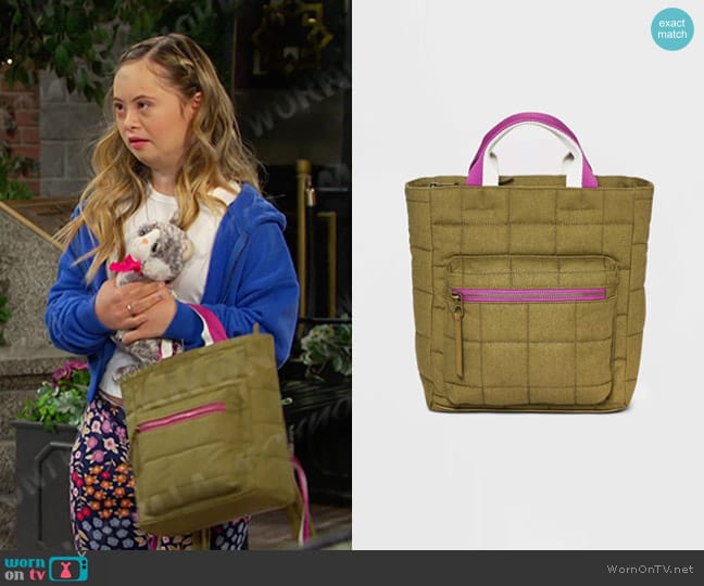 Universal Thread Mini Paxton Backpack in Green worn by Felicity Greene (Kennedy Garcia) on Days of our Lives