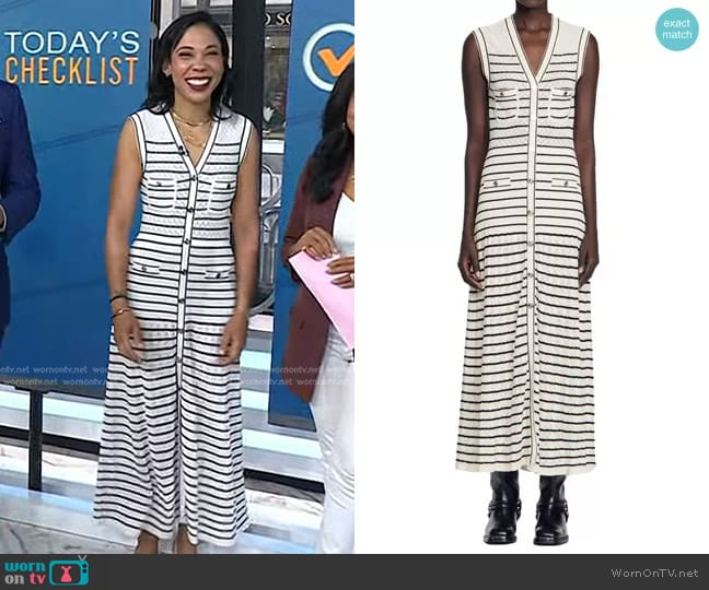 Sandro Molina Button Front Maxi Sweater Dress worn by Vanessa Rissetto on Today