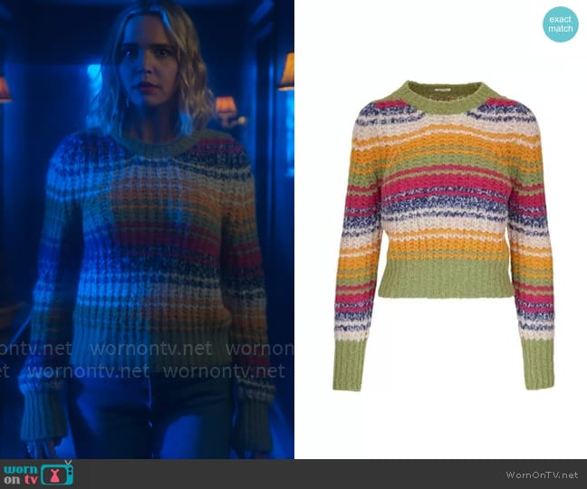 Mother The Inset Puff Sleeve Jumper in Tripped Up worn by Imogen Adams (Bailee Madison) on Pretty Little Liars Original Sin