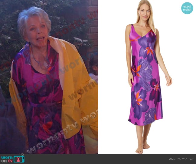 N Natori Majestic Orchid Gown worn by Julie Olson Williams (Susan Seaforth Hayes) on Days of our Lives