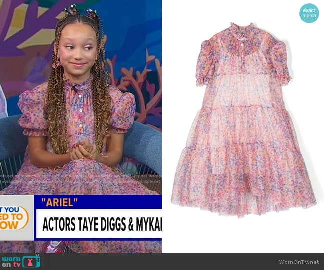 Philosophy di Lorenzo Serafini Floral Print Tulle Dress worn by Mykal-Michelle Harris on Good Morning America