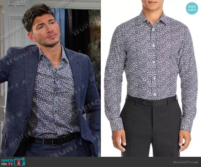 Paul Smith Soho Floral Print Slim Fit Shirt worn by Alexander Kiriakis (Robert Scott Wilson) on Days of our Lives