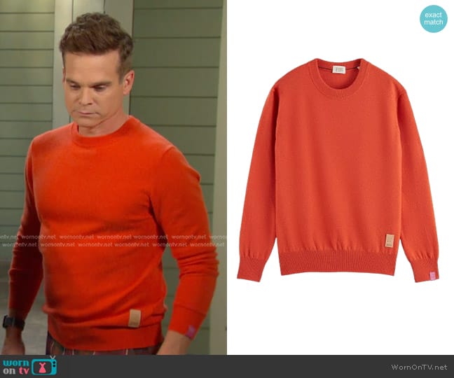 Scotch & Soda Recycled Wool-Cashmere Blend Sweater worn by Leo Stark (Greg Rikaart) on Days of our Lives