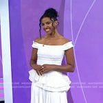 Renée Elise Goldsberry’s white smocked peplum top and skirt on Today