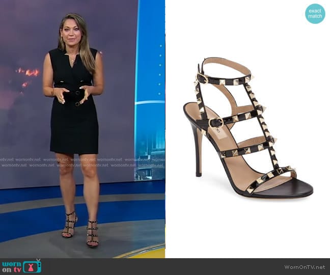 Valentino Garavani Rockstud Sandals worn by Ginger Zee on Good Morning America