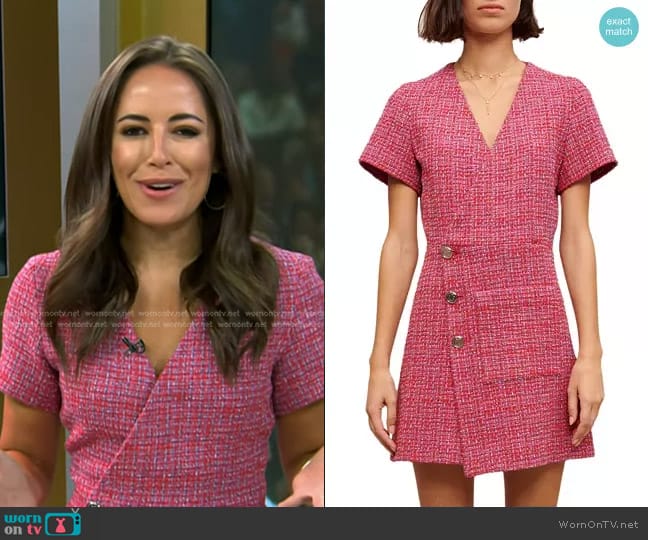 Maje Rolia Tweed Wrap Dress worn by Kaylee Hartung on Today