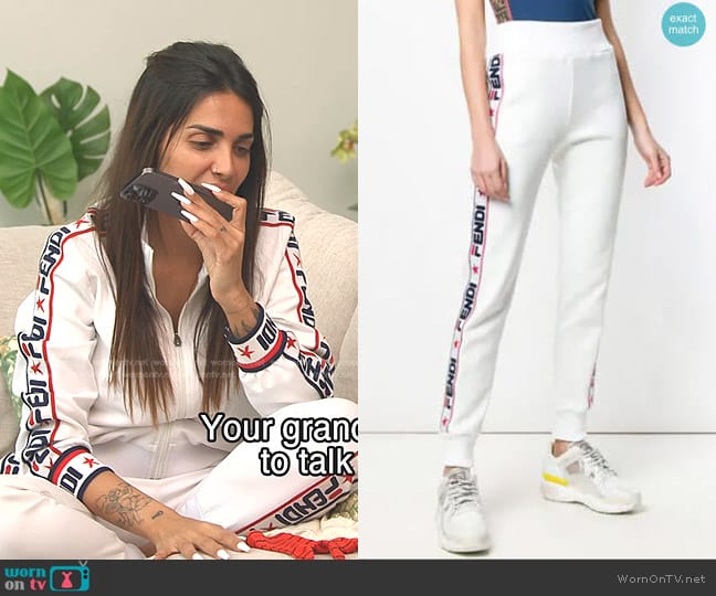 Fendi Side Band Track Pants worn by Sara Al Madani (Sara Al Madani) on The Real Housewives of Dubai