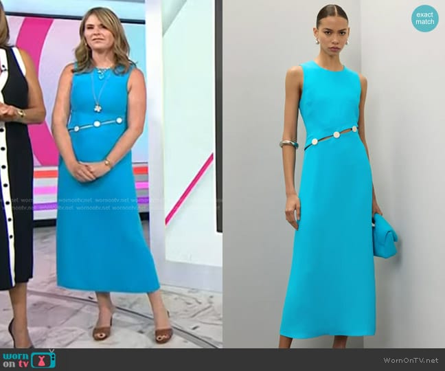 Simone Miller Simm Sleeveless Dress with White Buttons worn by Jenna Bush Hager on Today