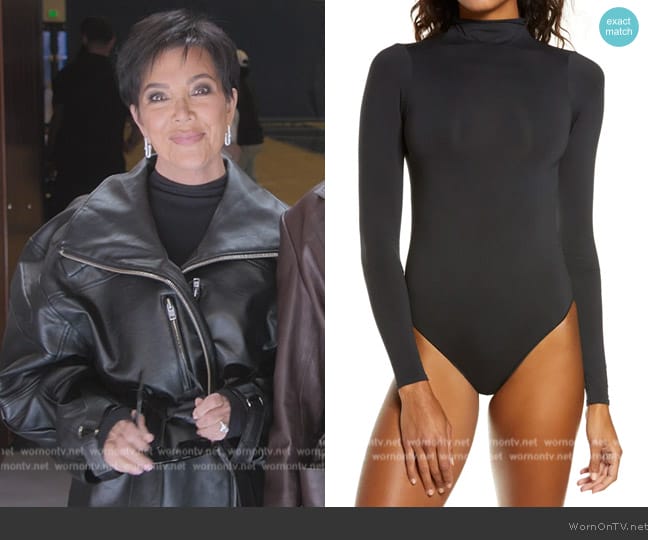 Skims Essential Bodysuits Mock Neck Long Sleeve Bodysuit worn by Kris Jenner (Kris Jenner) on The Kardashians