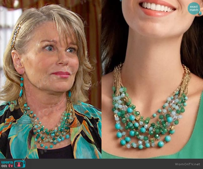 Stella & Dot Maldives Necklace worn by Bonnie Lockhart (Judi Evans) on Days of our Lives