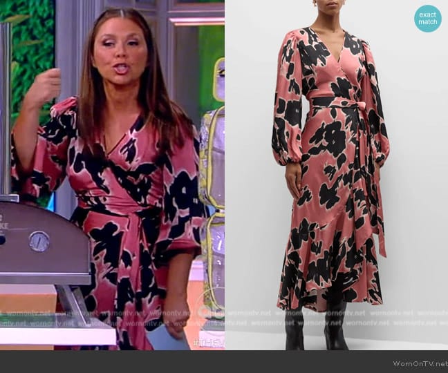 Tanya Taylor Long Sleeve Blaire Dress In Garnet Rose Multi worn by Gretta Monahan on The View