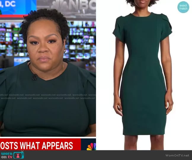 Calvin Klein Tulip Sleeve Dress worn by Yamiche Alcindor on NBC News Daily