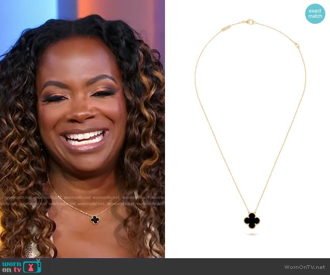 WornOnTV: Kandi Burruss’s black and gold clover necklace on Good ...