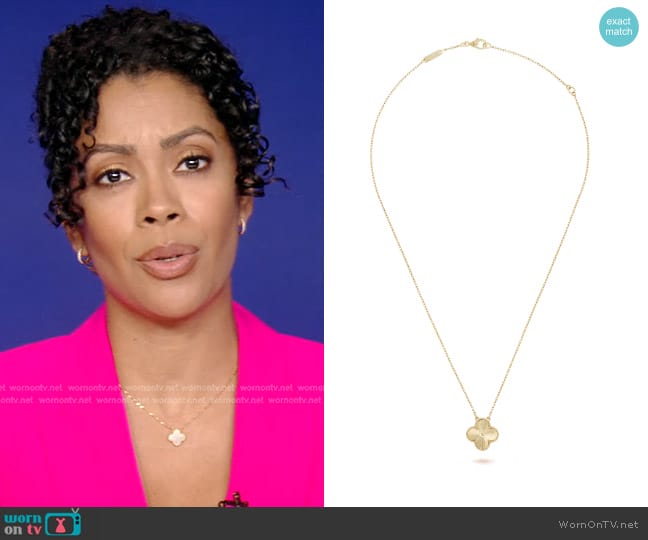 Van Cleef & Arpels Vintage Alhambra Pendant in 18K Yellow Gold worn by Shirleen Allicot on Good Morning America