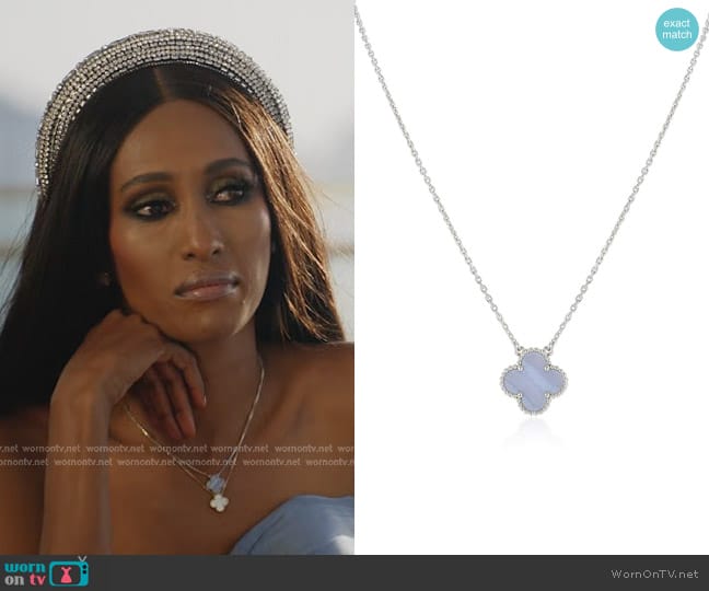 Van Cleef & Arpels Vintage Alhambra Pendant in Stone worn by Chanel Ayan (Chanel Ayan) on The Real Housewives of Dubai