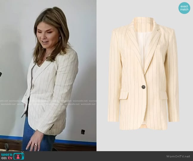 Vanessa Bruno Tilia Striped Single-Button Blazer worn by Jenna Bush Hager on NBC News Daily