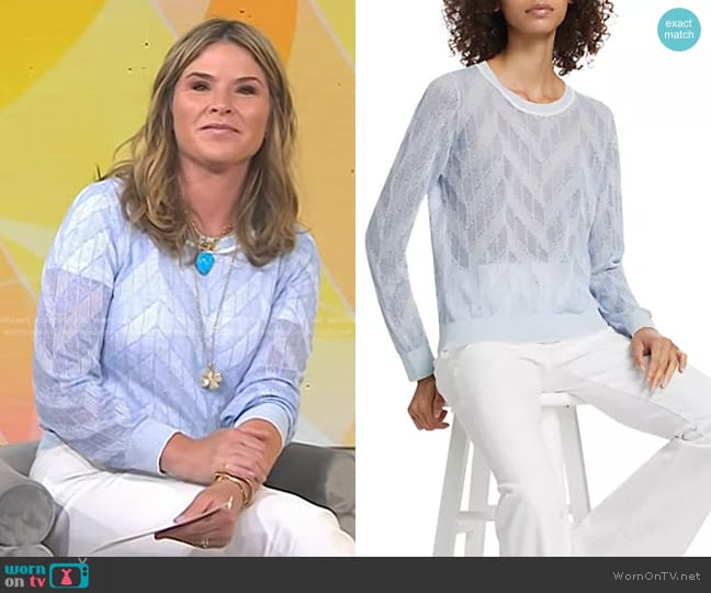 WornOnTV: Jenna’s light blue chevron sweater on Today | Jenna Bush ...