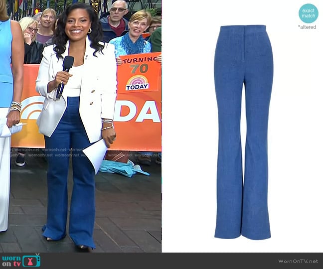 Veronica Beard Royce Stretch Cotton Pants worn by Sheinelle Jones on Today