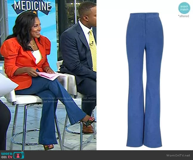 Veronica Beard Royce Stretch Cotton Pants worn by Sheinelle Jones on Today