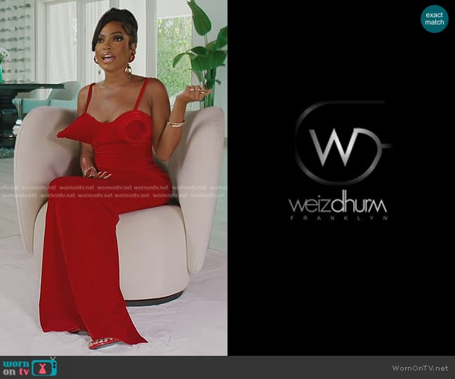 Weiz Dhurm Franklyn custom Velvet Pointed Bustier Dress worn by Lesa Milan (Lesa Milan) on The Real Housewives of Dubai