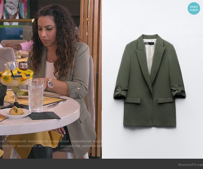 Zara Blazer with Rolled Up Sleeves worn by Jennifer Aydin on The Real Housewives of New Jersey