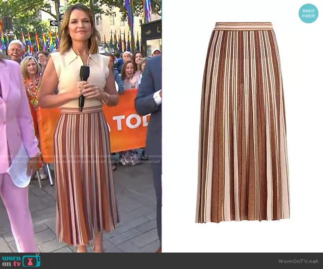 Zimmerman Luminosity Lurex Stripe Skirt worn by Savannah Guthrie on Today