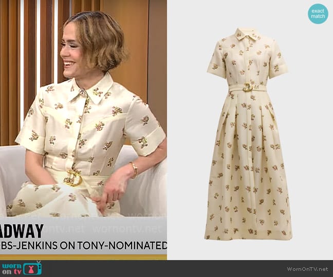 Adam Lippes Leighton Dress in Cream Floral