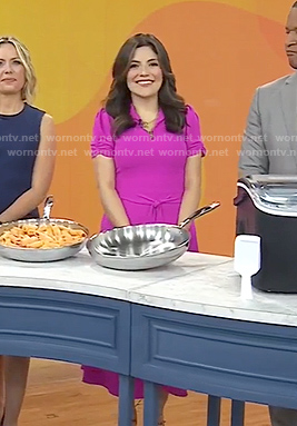 Adrianna’s pink tie waist dress on Today