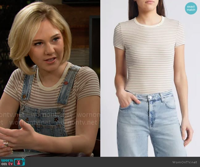 AG Nes Tee in Bengal Stripe worn by Lucy Romalotti (Lily Brooks O’ Briant) on The Young and the Restless