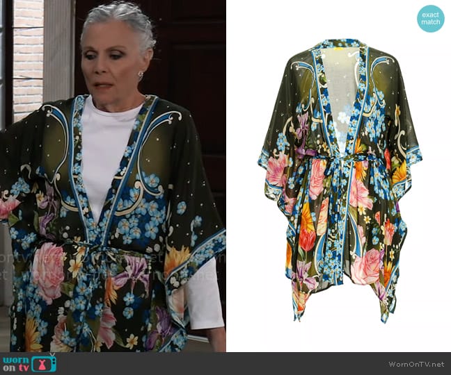 Agua Bendita Returning To The Roots Cora Dreamin Cover-Up worn by Tracy Quartermaine (Jane Elliot) on General Hospital