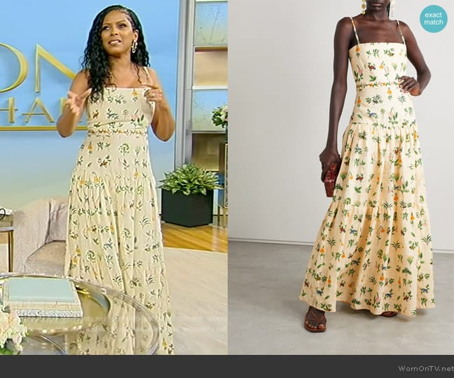 WornOnTV: Tamron’s yellow floral print dress on Tamron Hall Show ...