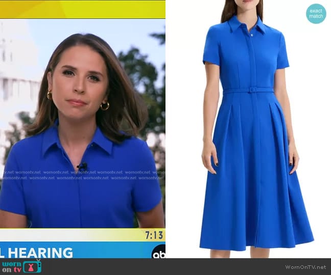 WornOnTV: Elizabeth’s blue shirtdress on Good Morning America ...