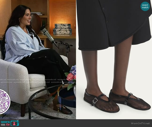 Alaia Mesh Mary Jane Ballerina Flats worn by Ashley Graham on Today