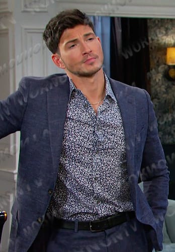 Alex's blue floral shirt on Days of our Lives