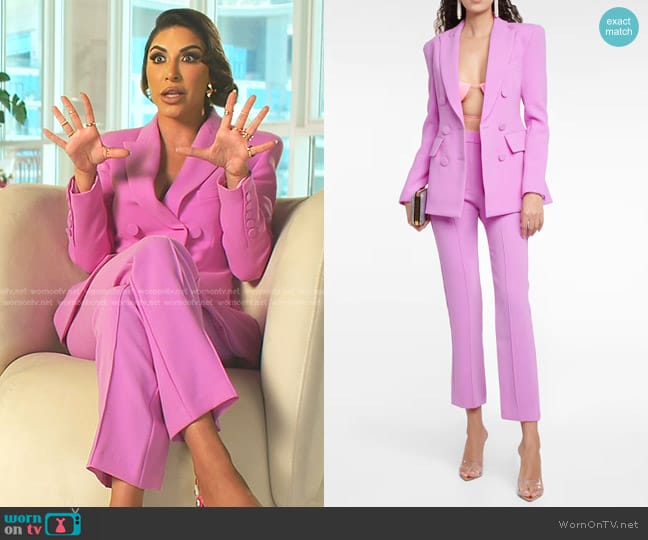 Alex Perry Landon crêpe Blazer and Dallin Cropped Pants worn by Taleen Marie (Taleen Marie) on The Real Housewives of Dubai