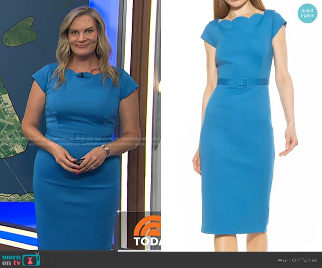 Alexia Admor Lavinia Midi Sheath Dress in Cerulean worn by Emily West on Today