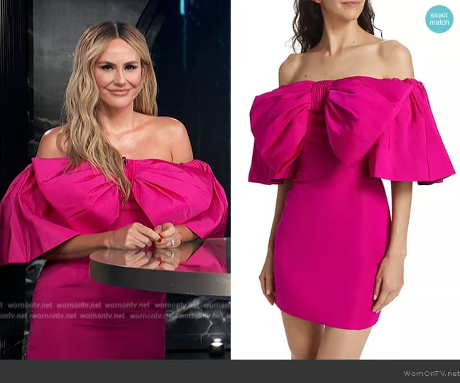  Valentina Silk Bow-Embellished Minidress  worn by Keltie Knight on E! News